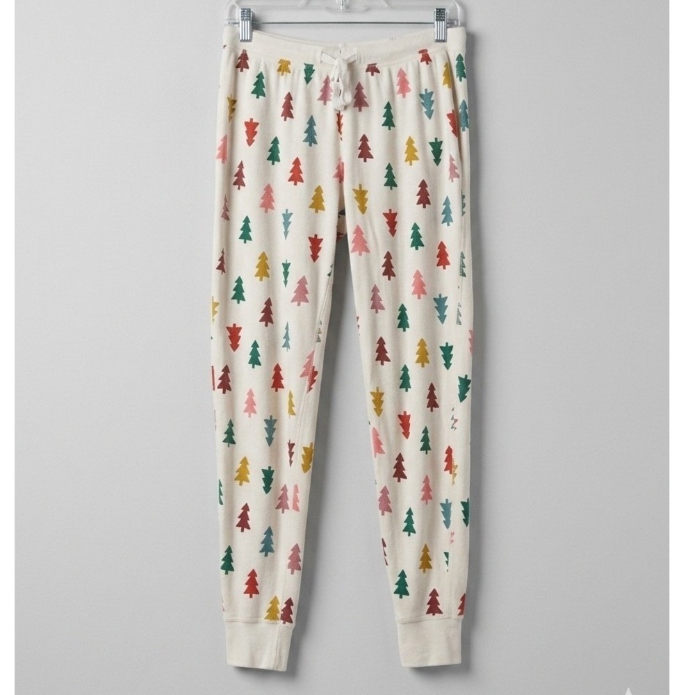 Hanna Andersson Womens Organic Cotton Christmas Tree Pajama Jogger Pants Small